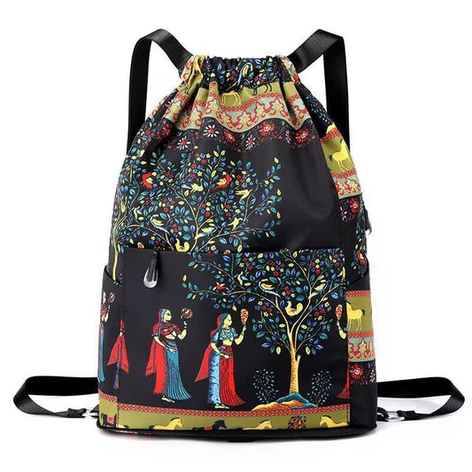 Skládací sportovní batoh s velkou kapacitou a stahovací šňůrkou🎒