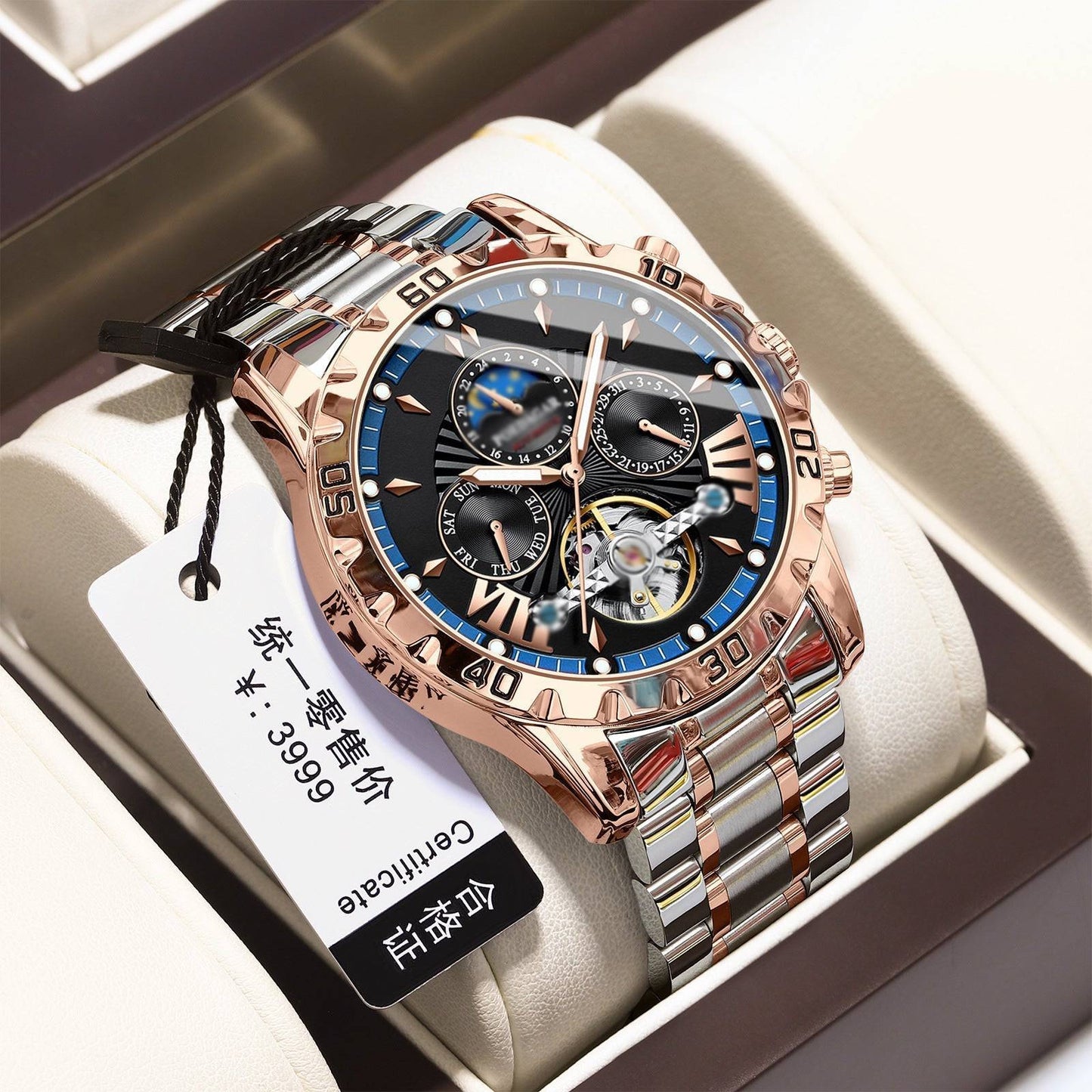⌚Zbrusu nové švýcarské vodotěsné automatické mechanické hodinky⌚