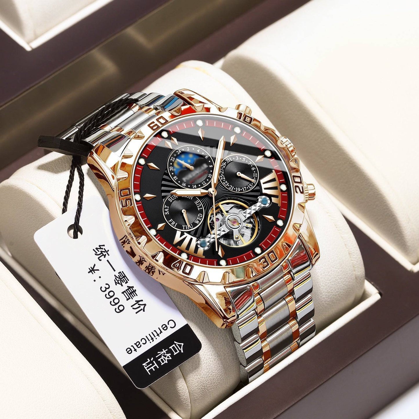 ⌚Zbrusu nové švýcarské vodotěsné automatické mechanické hodinky⌚