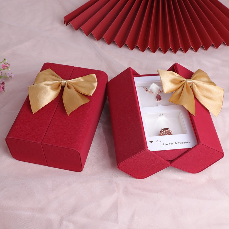 💕Dárková krabička na šperky na Valentýna, prémiová PU kožená LED lampa na narozeniny🎁