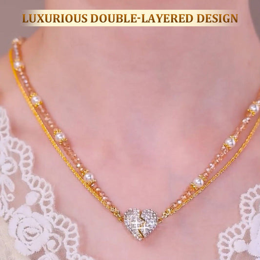 Magnetický náhrdelník s párem rozdělených srdíček