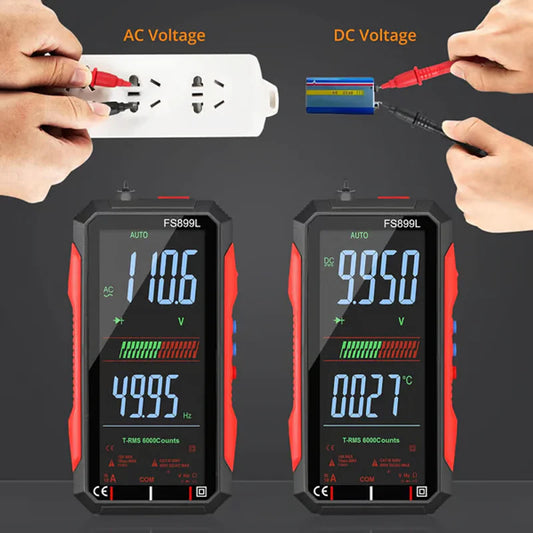 Dobíjecí digitální multimetr s USB – True RMS, automatické přepínání rozsahu a podsvícený LCD displej, CAT III 1000V