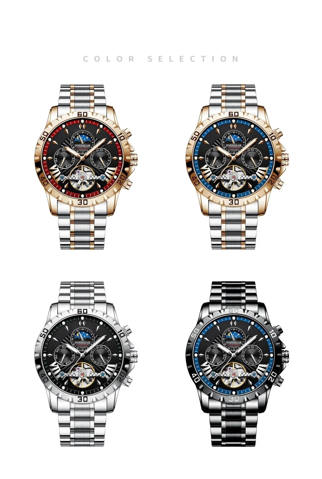 ⌚Zbrusu nové švýcarské vodotěsné automatické mechanické hodinky⌚