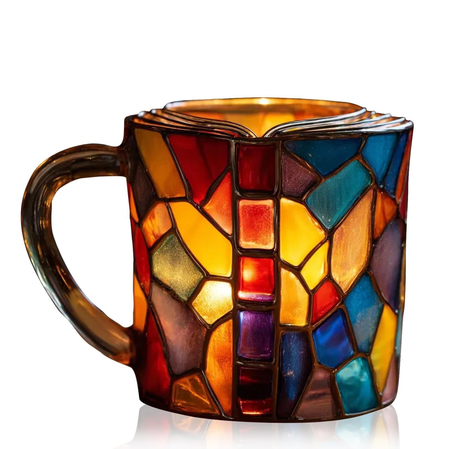 Hrnek z vitráže Artisan Book Stack