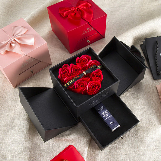 💕 Růžová valentýnská narozeninová balicí krabice