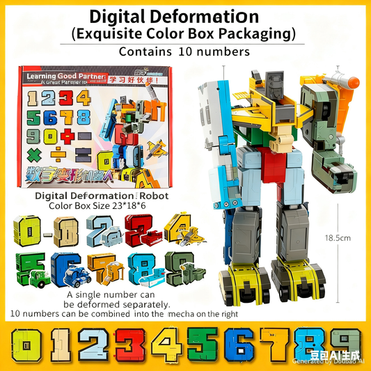 Robot pro transformaci čísel pro děti s deformací hračky🤖