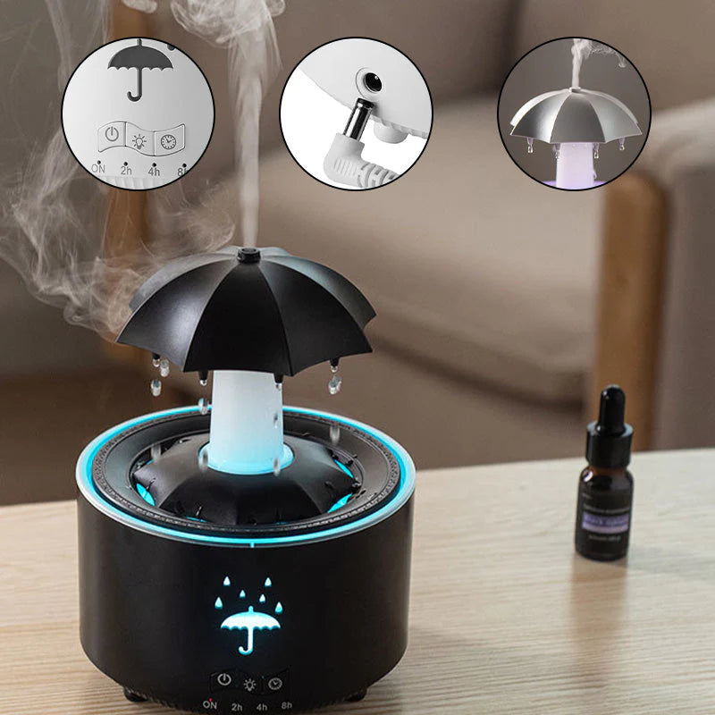 7barevný rotující aromaterapeutický zvlhčovač Raindrop