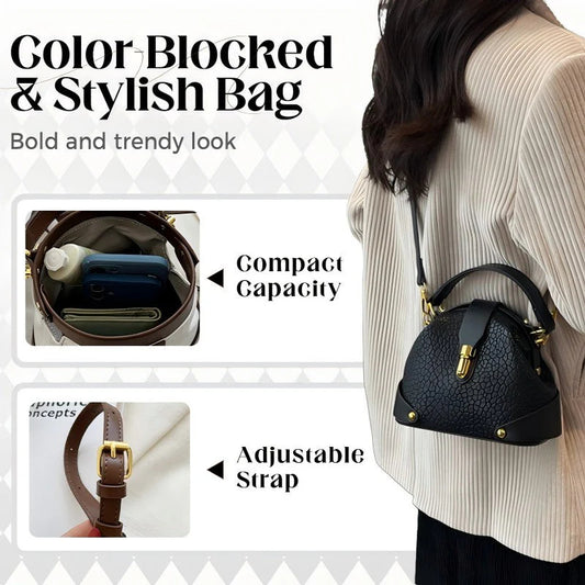 Módní barevně blokovaná kabelka přes tělo👜