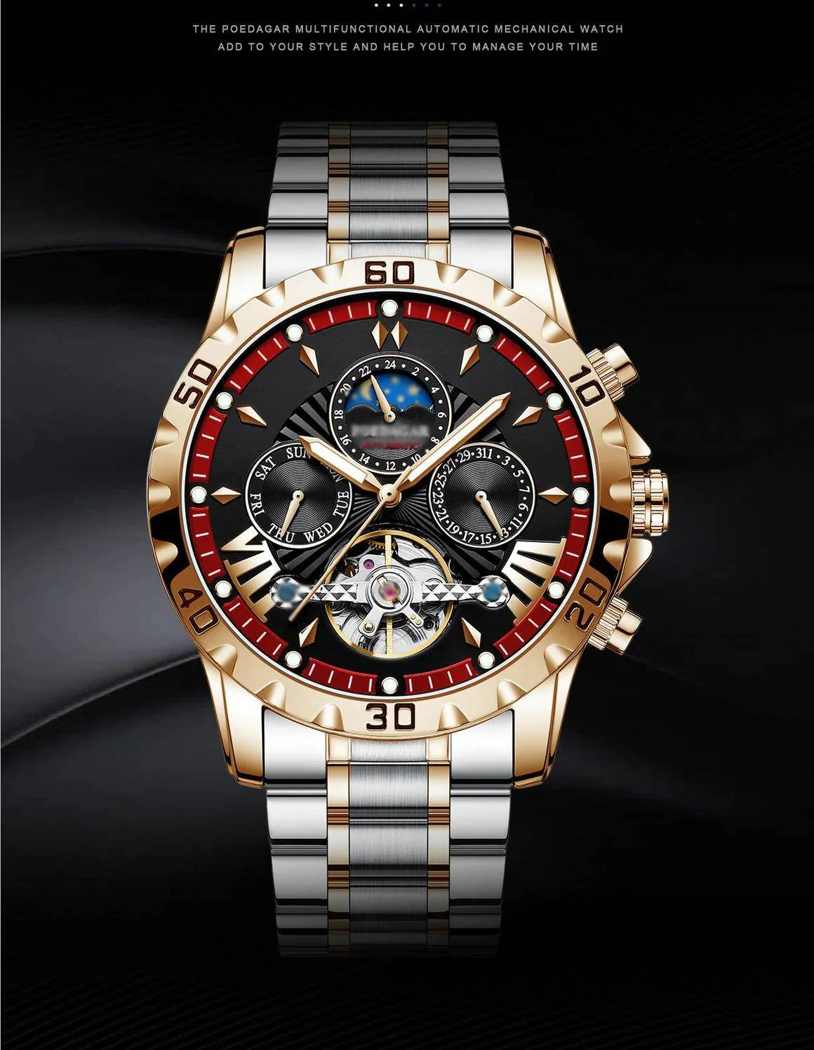 ⌚Zbrusu nové švýcarské vodotěsné automatické mechanické hodinky⌚