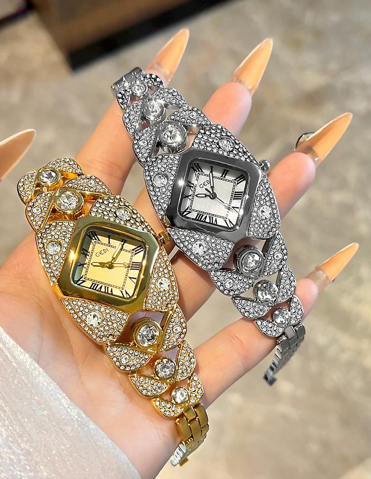 🌱Dámské vintage quartzové hodinky s kamínky⌚💎