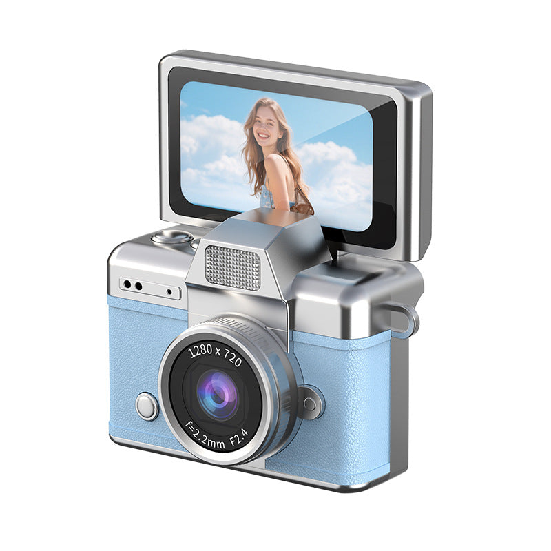 Mini retro kapesní fotoaparát, malý a přenosný, ideální na cesty a selfie.