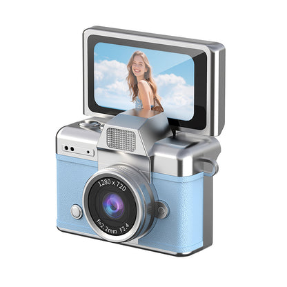 Mini retro kapesní fotoaparát, malý a přenosný, ideální na cesty a selfie.