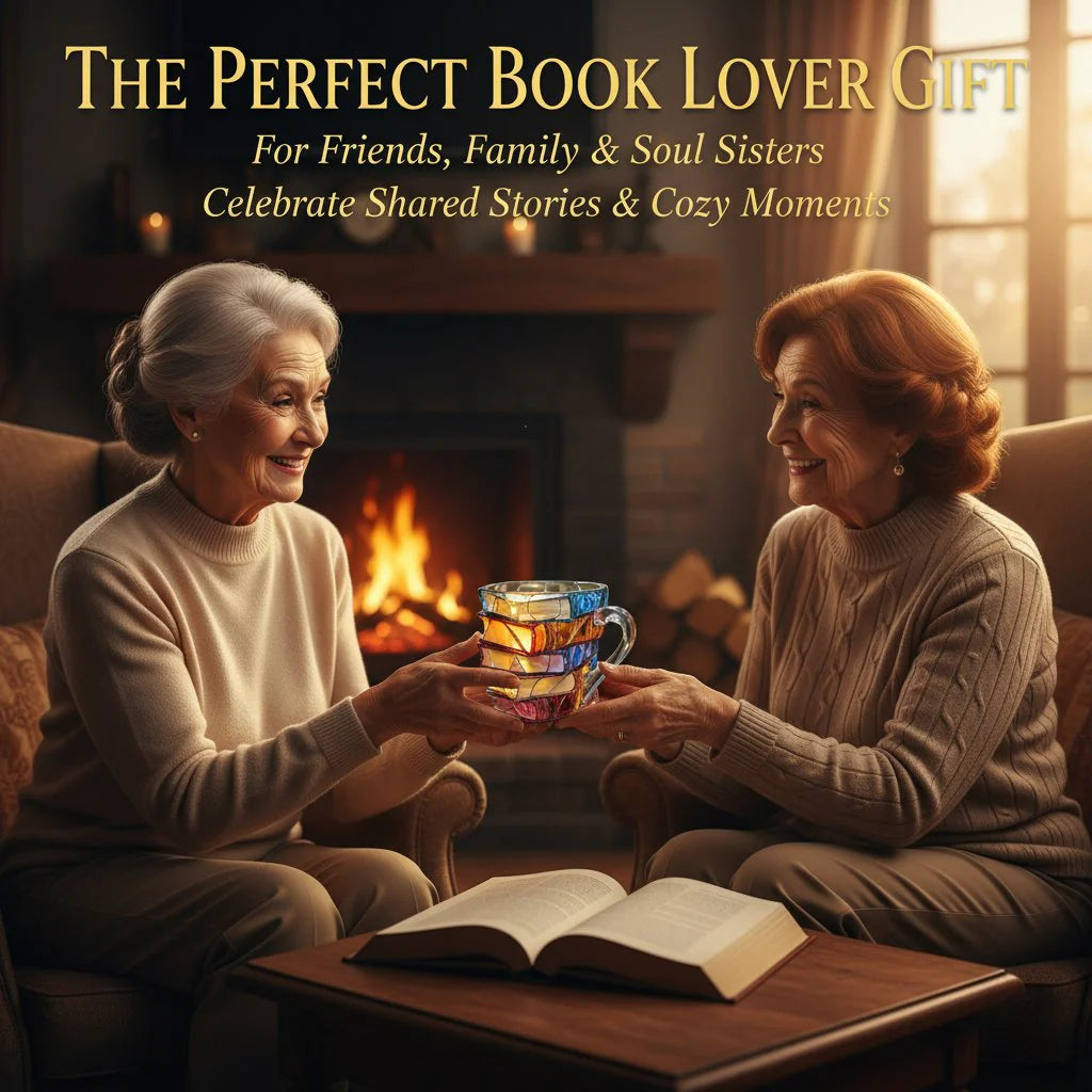 Hrnek z vitráže Artisan Book Stack