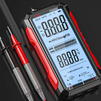Dobíjecí digitální multimetr s USB – True RMS, automatické přepínání rozsahu a podsvícený LCD displej, CAT III 1000V