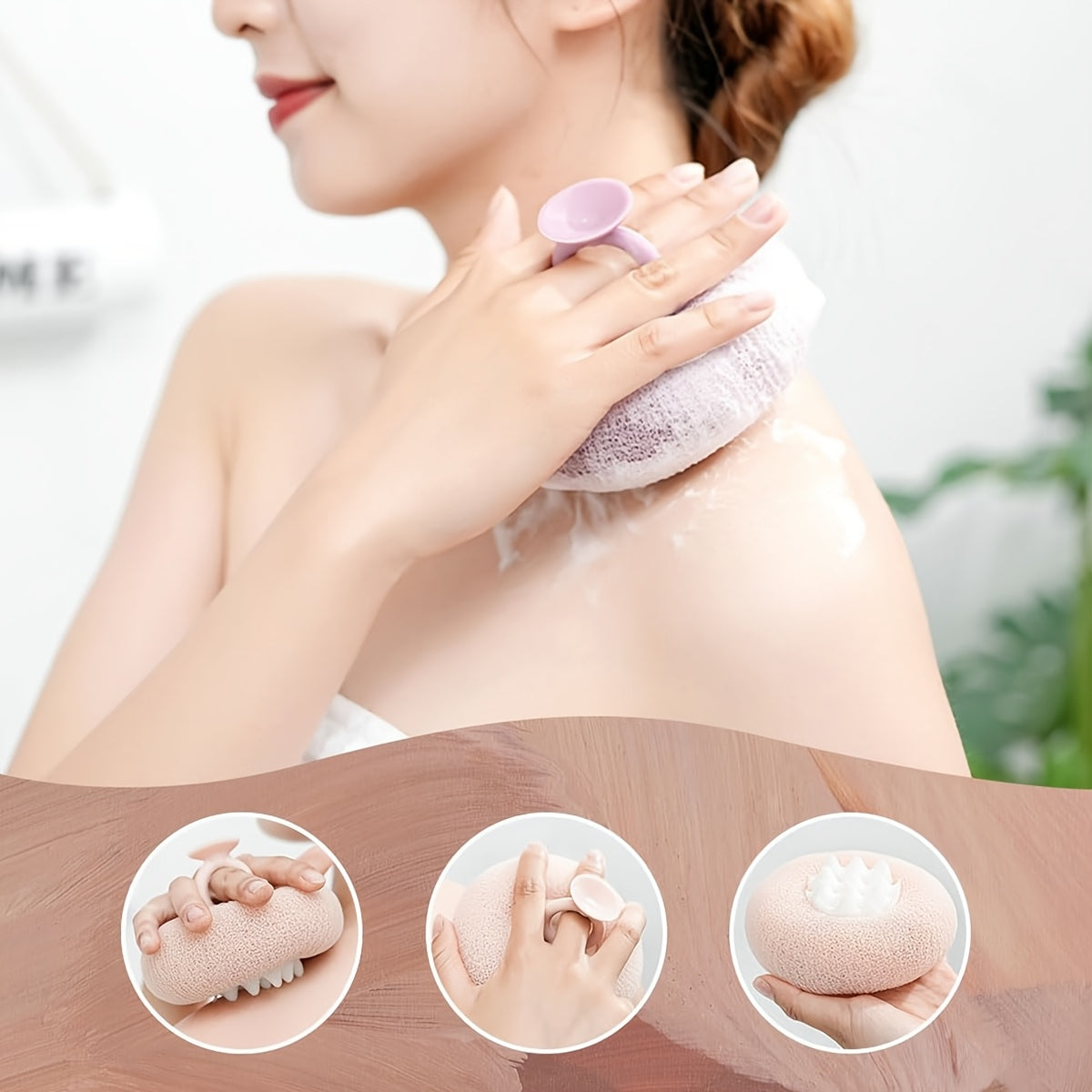 Sprchová koule s přísavkou na slunečnice, exfoliační houba