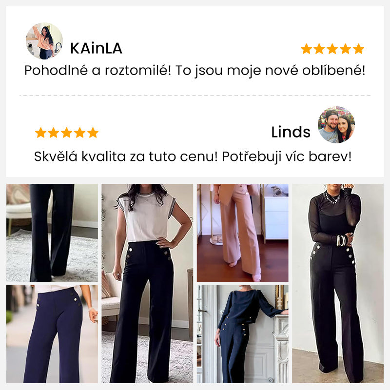 🔥 Dámské kalhoty Plus Size s vysokým nártem a širokými nohavicemi
