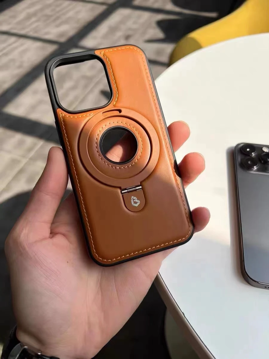 Celokožené nárazuvzdorné magnetické pouzdro na telefon