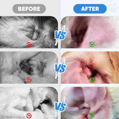 Čistič uší pro psy a kočky – 120 ml | Redukuje bakterie a odstraňuje vosk