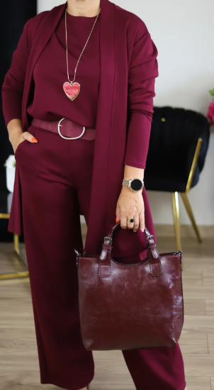 💝Elegantní třídílná sada s dlouhým kardiganem (zahrnuje blůzu a kalhoty)