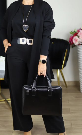 💝Elegantní třídílná sada s dlouhým kardiganem (zahrnuje blůzu a kalhoty)