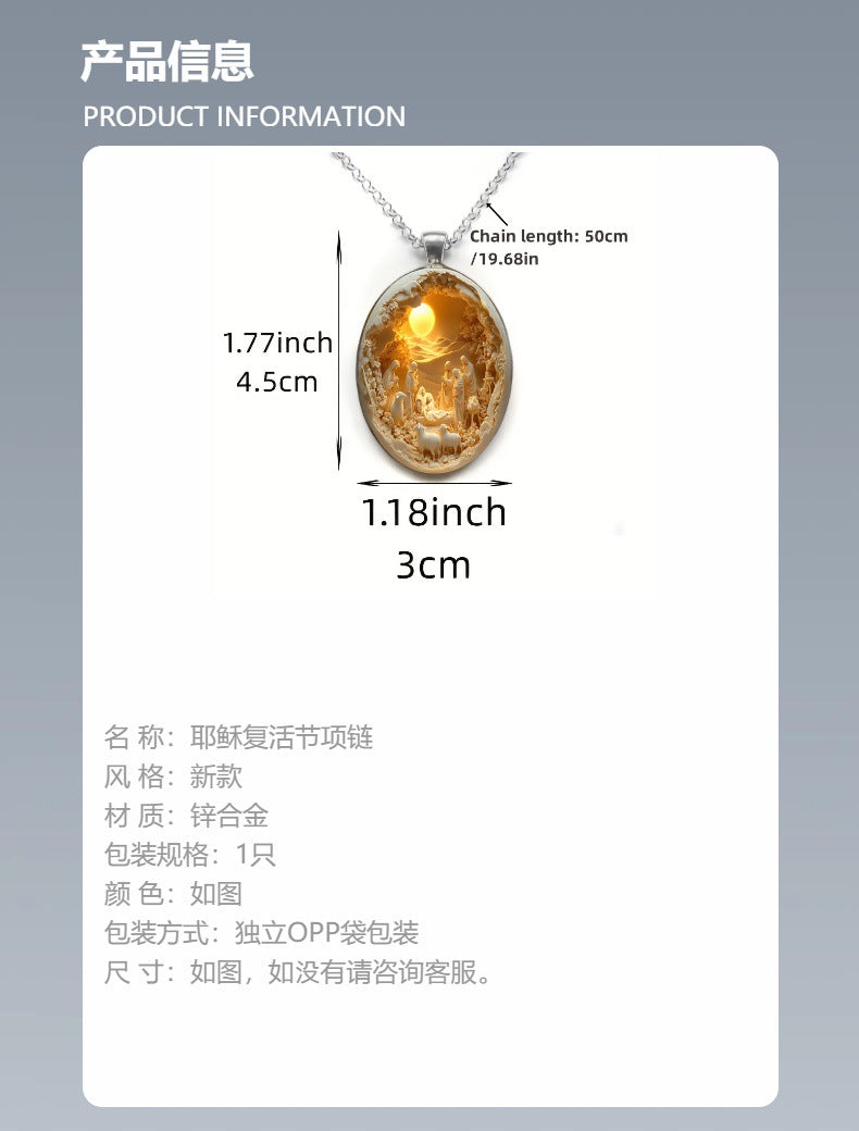 Náhrdelník s přívěskem Narození Ježíše – Světlo víry, věčné požehnání ✨