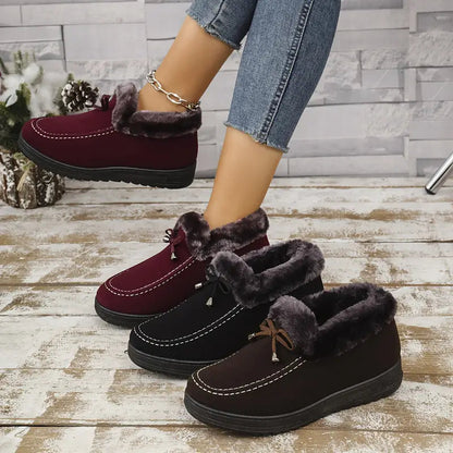 🔥Poslední akce - sleva 50 % - dámské, teplé, ploché boty s vlněnou podšívkou a protiskluzovou podrážkou