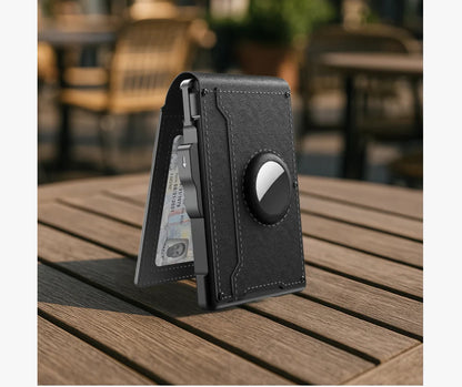 💴Pánská peněženka s RFID blokováním a slotem AirTag – Ručně vyrobená kožená peněženka s pouzdrem na karty s rychlým přístupem a velkou kapacitou