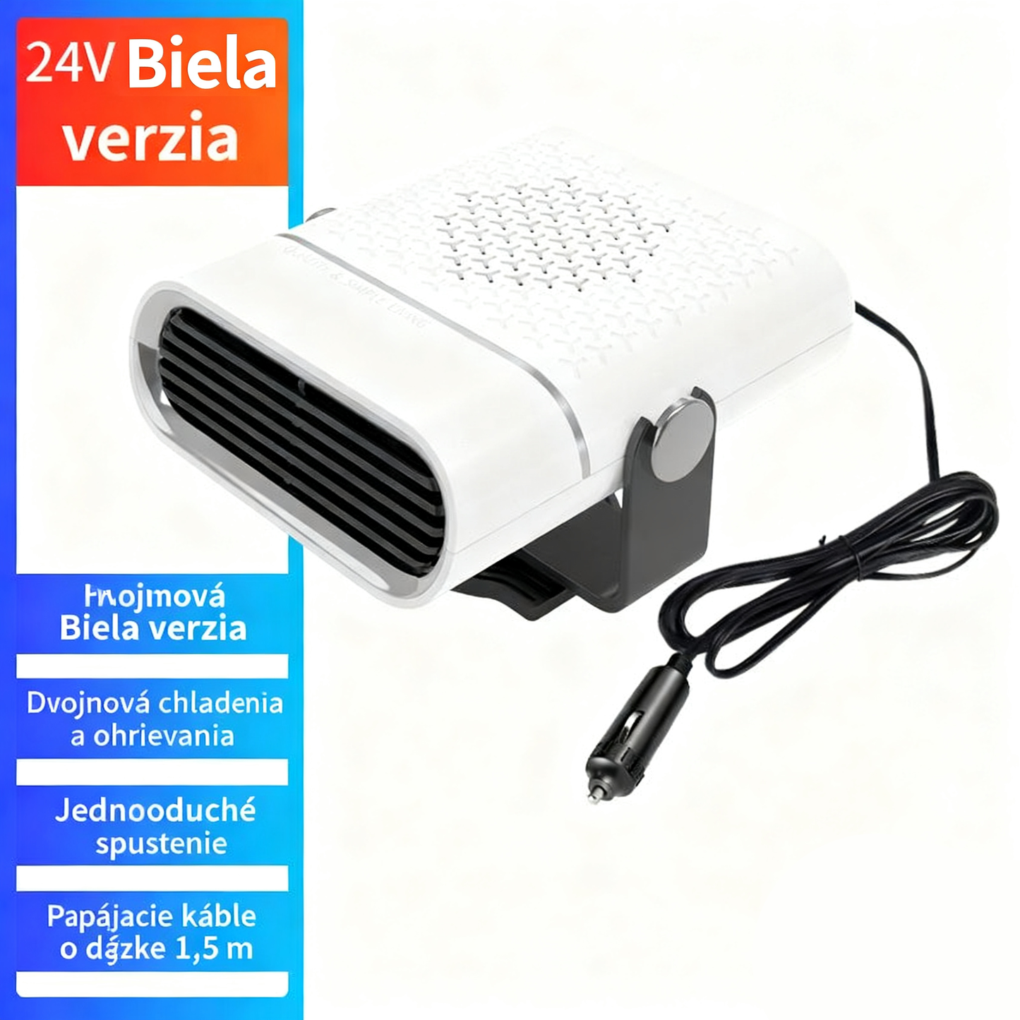 🚗🔥 Přenosný ohřívač a ventilátor do auta 2 v 1 – 360° rotace, rychlé rozmrazování, topení a chlazení, ultratichý a snadný pro všechna roční období!