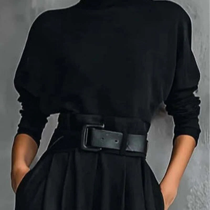Dámský elegantní set roláku a kalhot s vysokým pasem