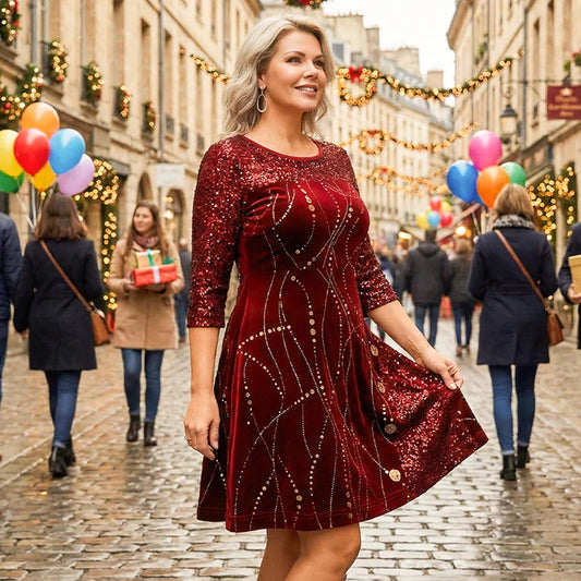 Elegantní flitrované šaty áčkového střihu - Shine