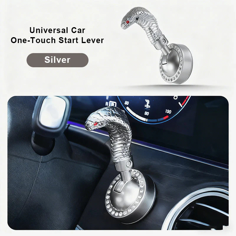 Páka startování auta ve tvaru hada s jedním tlačítkem