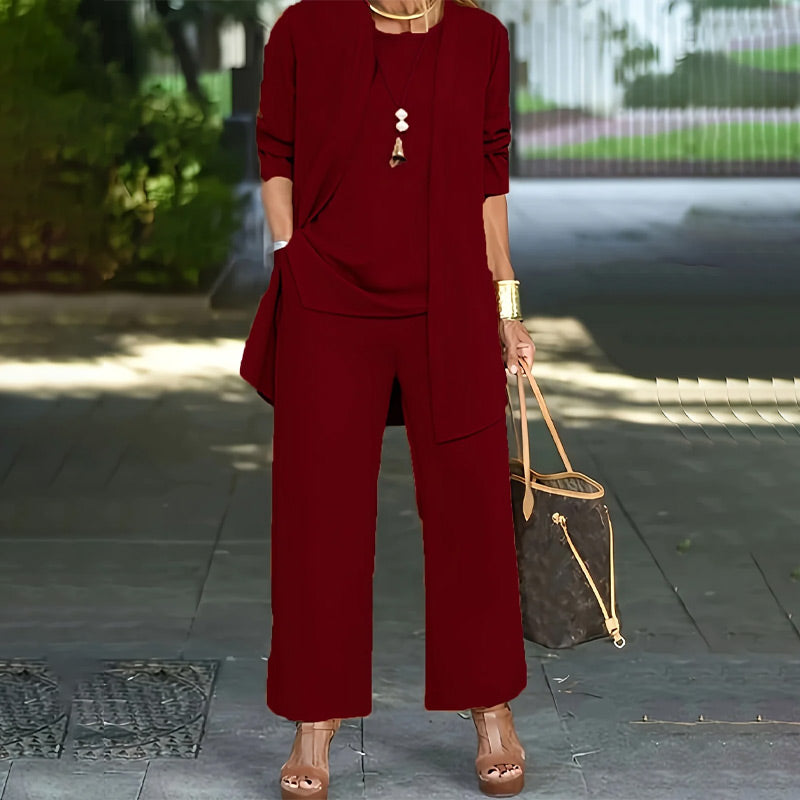 🧥Elegantní třídílná dámská souprava volného střihu🍂