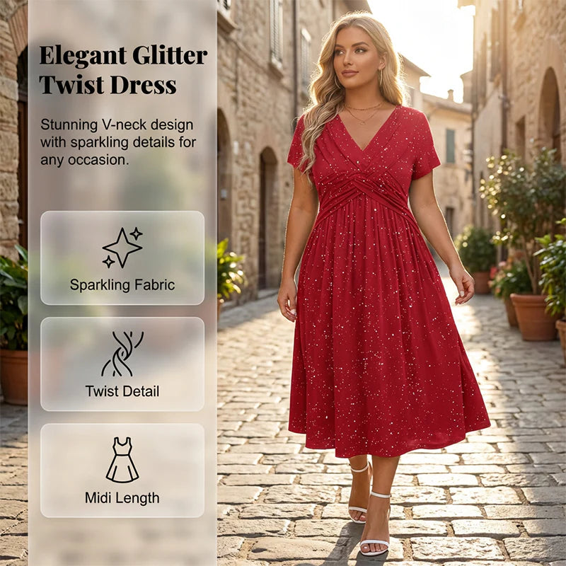 👗 Elegantní dámské šaty s V-výstřihem a zkráceným předním dílem ✨