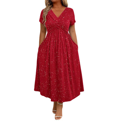 👗 Elegantní dámské šaty s V-výstřihem a zkráceným předním dílem ✨