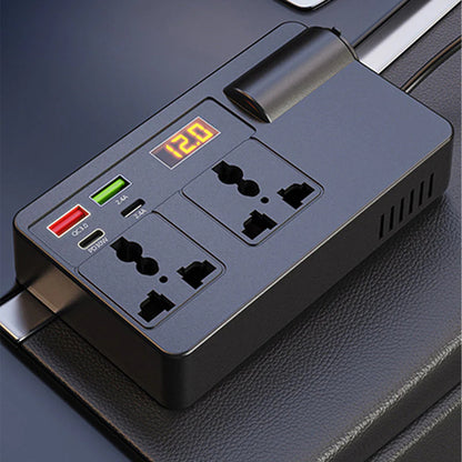 Přenosný měnič do auta 12 V/24 V – 220 V s digitálním displejem