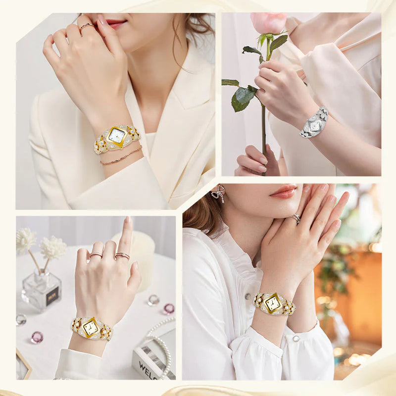 💎Dámské retro quartzové hodinky se třpytivými kamínky⌚