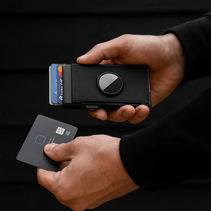 💴Pánská peněženka s RFID blokováním a slotem AirTag – Ručně vyrobená kožená peněženka s pouzdrem na karty s rychlým přístupem a velkou kapacitou