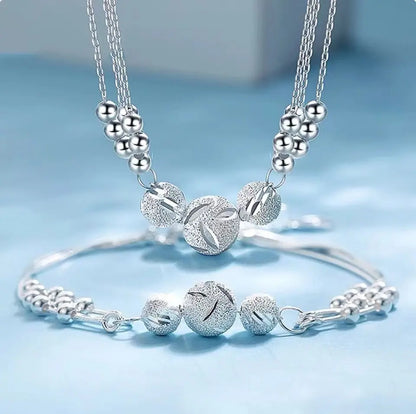 🎁🔥【Náhrdelník + náramek】✨Sada šperků se stříbrným náhrdelníkem