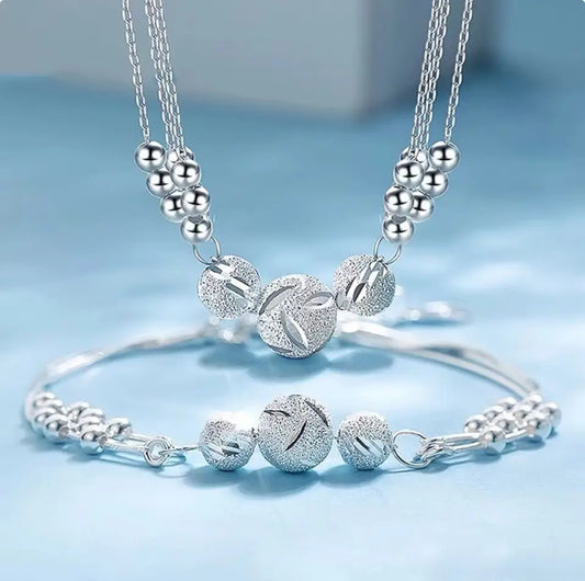 🎁🔥【Náhrdelník + náramek】✨Sada šperků se stříbrným náhrdelníkem