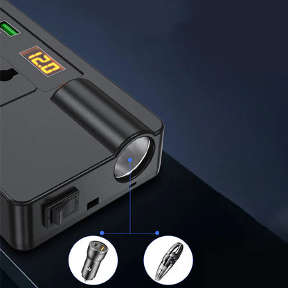 Přenosný měnič do auta 12 V/24 V – 220 V s digitálním displejem