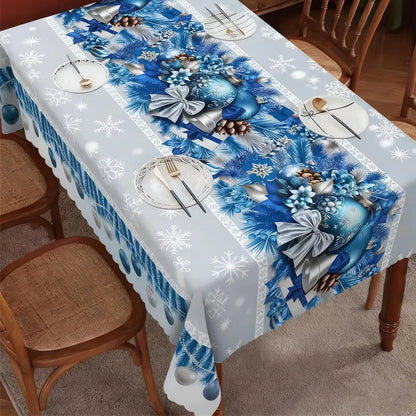 Vánoční ubrus – sváteční design, odolný polyester, odolný proti skvrnám a mačkavosti