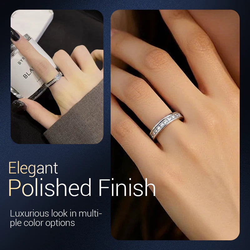 Otočný kroužek z titanové oceli a zirkonia – hypoalergenní, lesklý a zmírňující stres