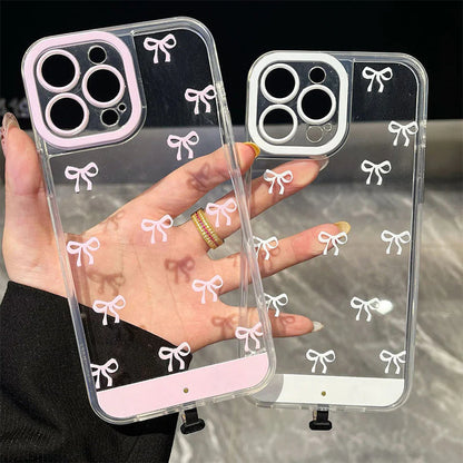 Roztomilý kryt na telefon s mašlí a LED světlem – stylová ochrana s třpytkami ✨