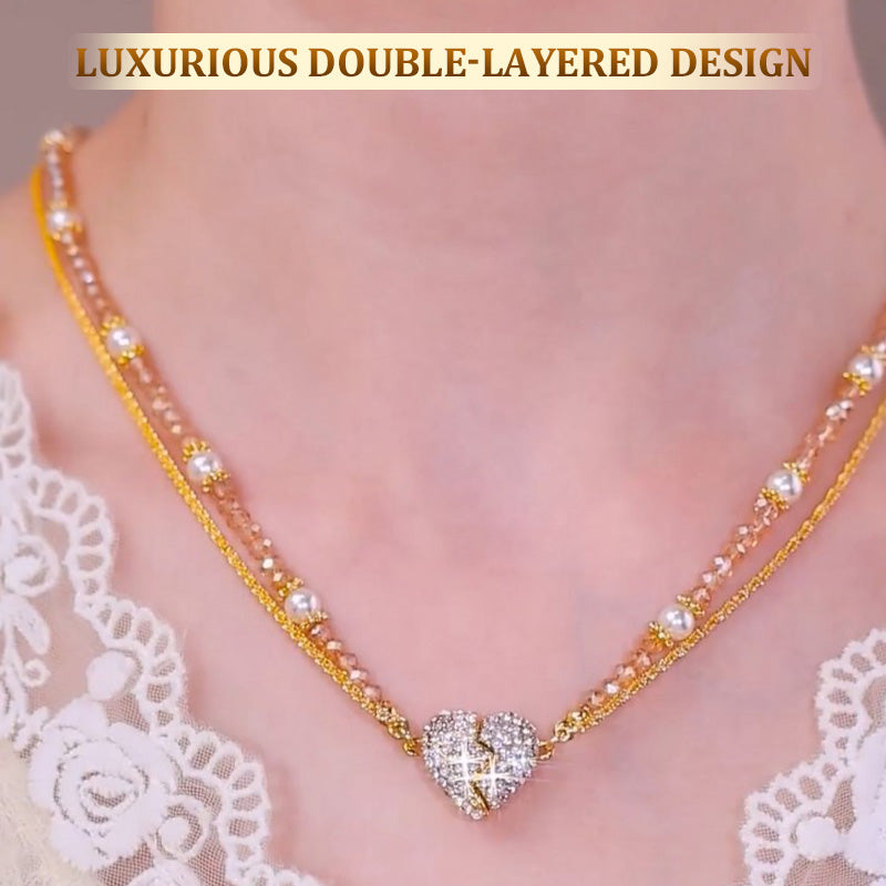 Magnetický náhrdelník s párem rozdělených srdíček