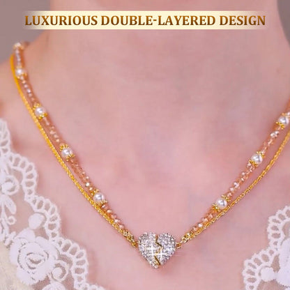 Magnetický náhrdelník s párem rozdělených srdíček