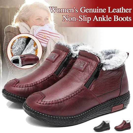 ❄️ 👢Dámské kotníkové boty z pravé kůže, protiskluzové
