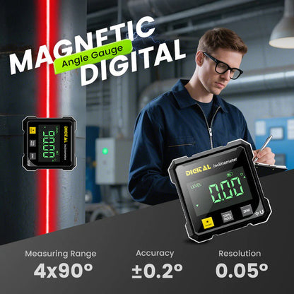 Čtyřstranný magnetický digitální úhloměr s laserem