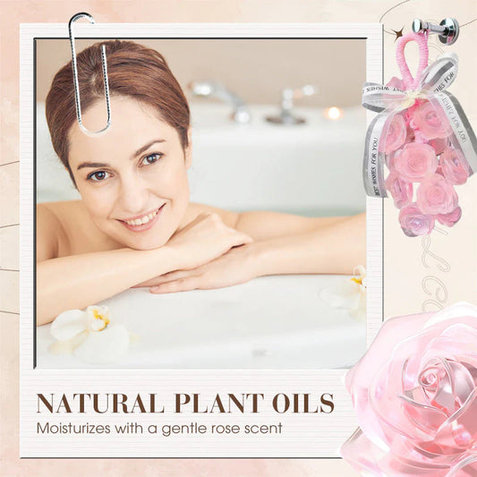 Ručně vyráběná křišťálová kytice z mýdla s růžemi