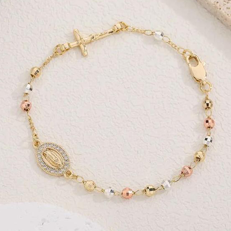 📢📢50% SLEVA!!!✝️Elegantní štrasový křížový náramek
