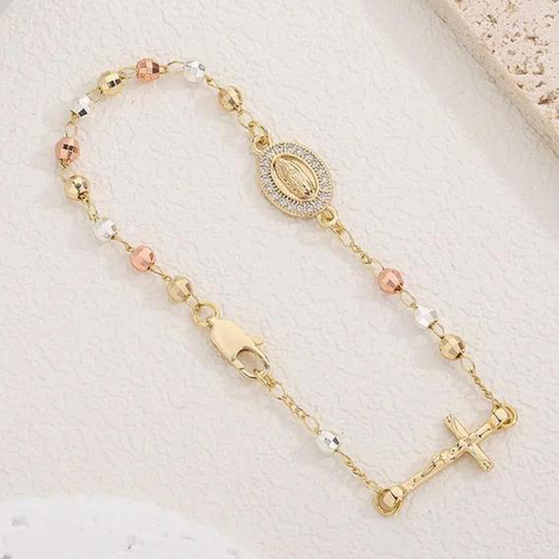 📢📢50% SLEVA!!!✝️Elegantní štrasový křížový náramek